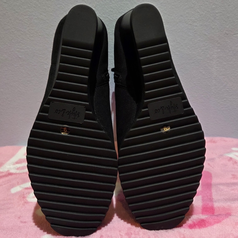 Women's Style&Co Black Haidynn Wedge Booties, Size 9M - Picture 7 of 7